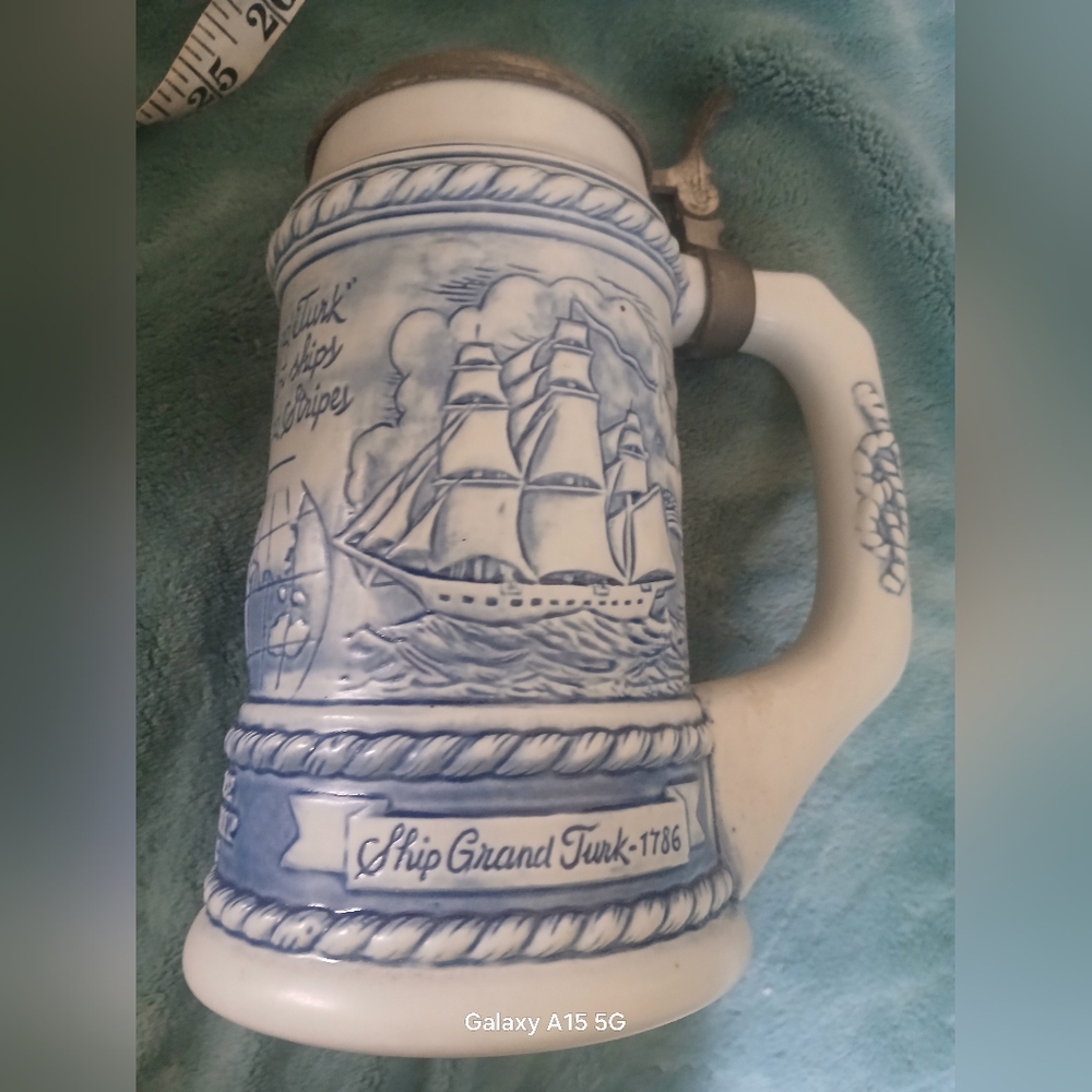 Old Spice Ceramic Stein with Ship Design VINTAGE